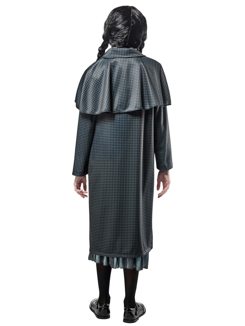 Girls' Wednesday Gray Houndstooth Print Coat