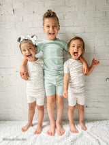 2-Piece Short Sleeve Jammie Set Wave Stripe / Rain