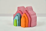 Wooden Mountain Rainbow Stacker | Montessori Stacking Blocks for Toddlers