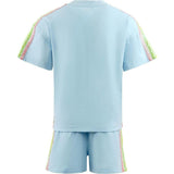 Blue Rainbow Stripe Short Set