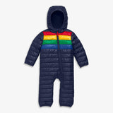 Baby stripe lightweight puffer suit