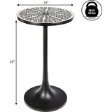 Nysha 25" Modern Bohemian Metal/Resin Inlay Top End Table