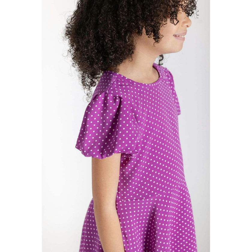 Polka Dot Dress W/Bubble Sleeves