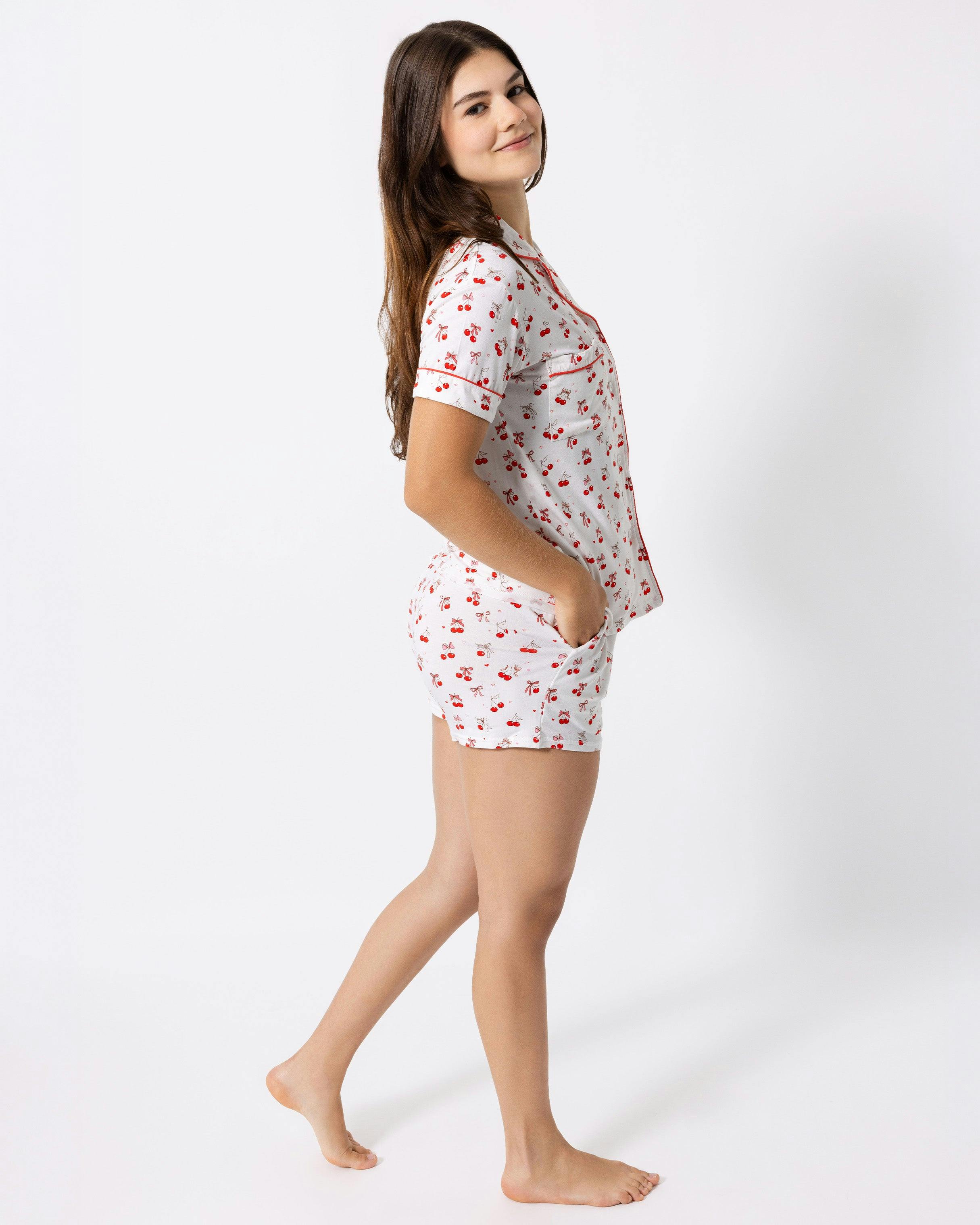 Cherry On Top Bamboo Women's Pajama Short Set