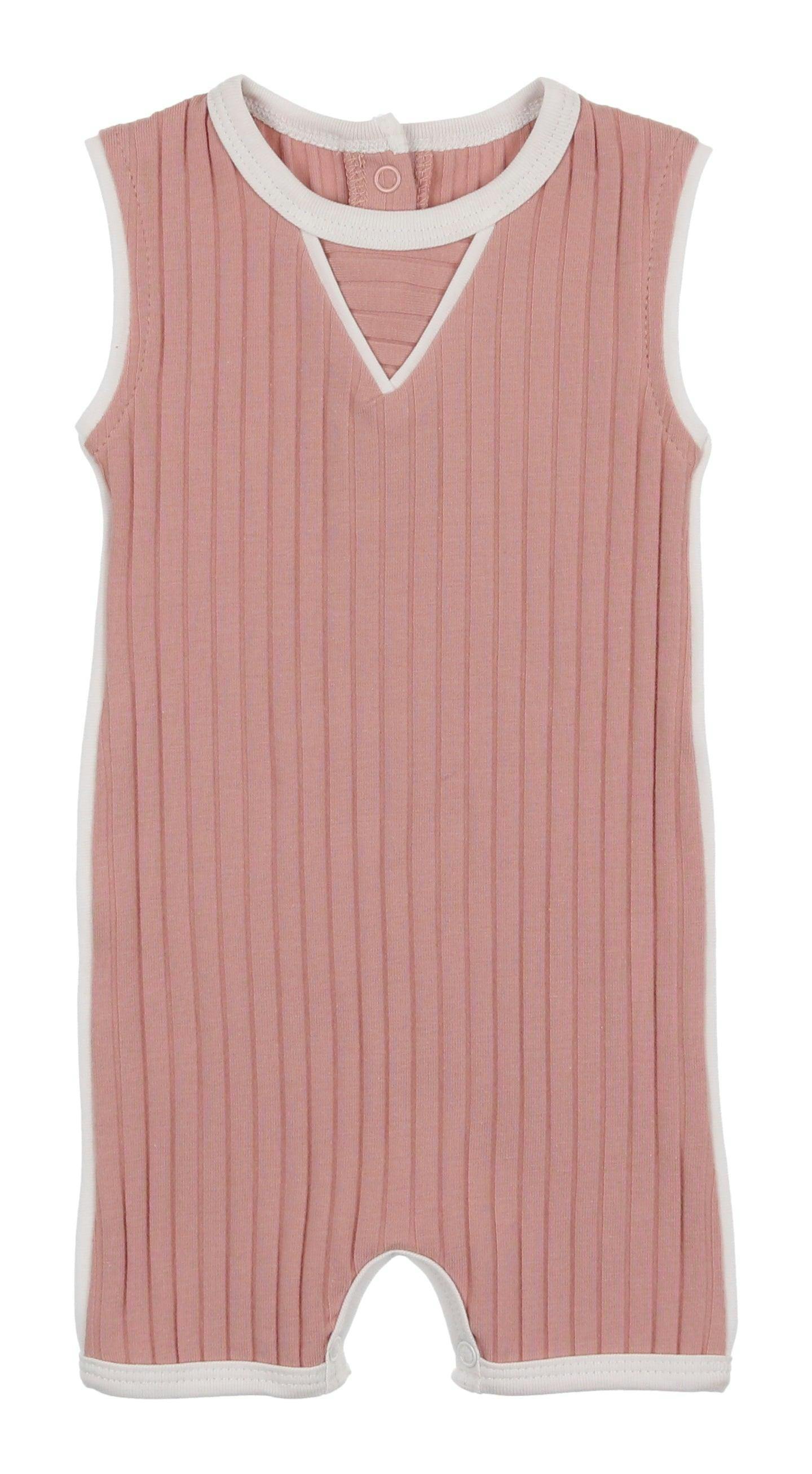 Piped Ribbed Romper