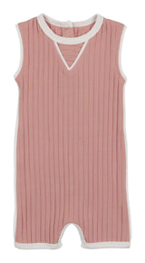 Piped Ribbed Romper