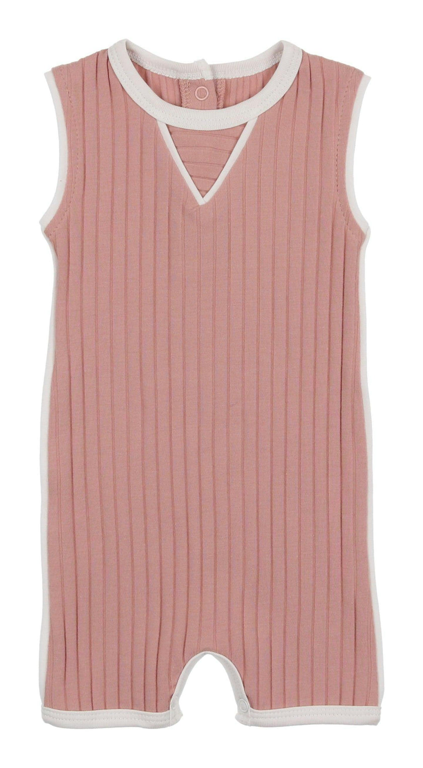 Piped Ribbed Romper