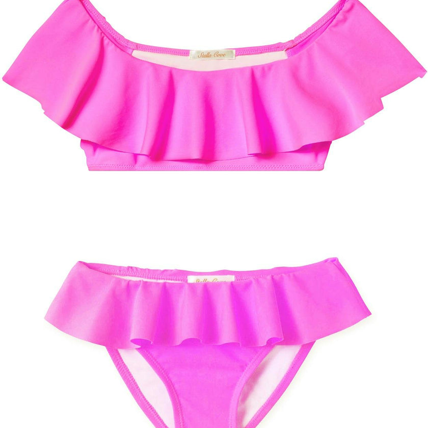 Wide Neck Ruffle Bikini