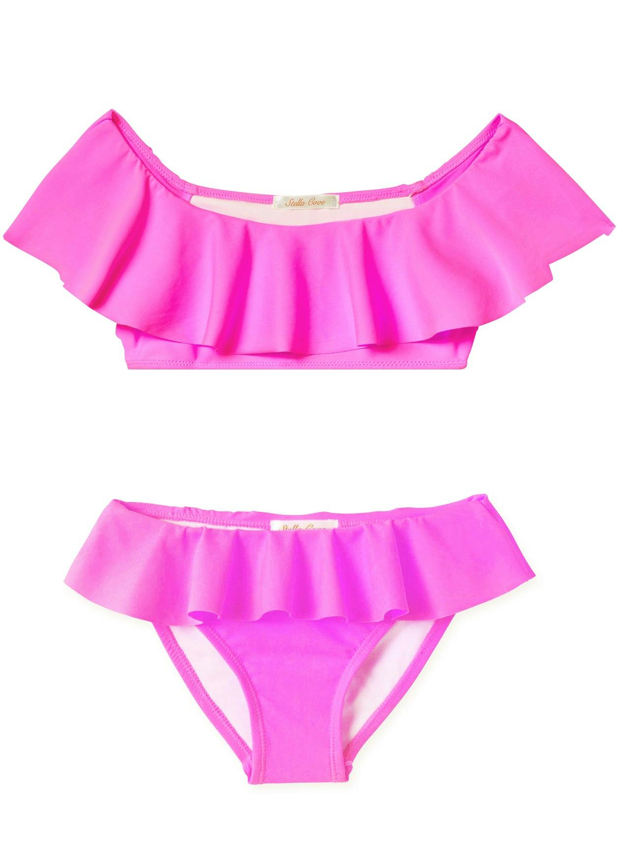 Wide Neck Ruffle Bikini