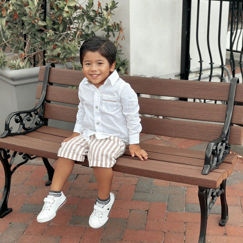 Ashton Striped Linen Shorts and Top Set