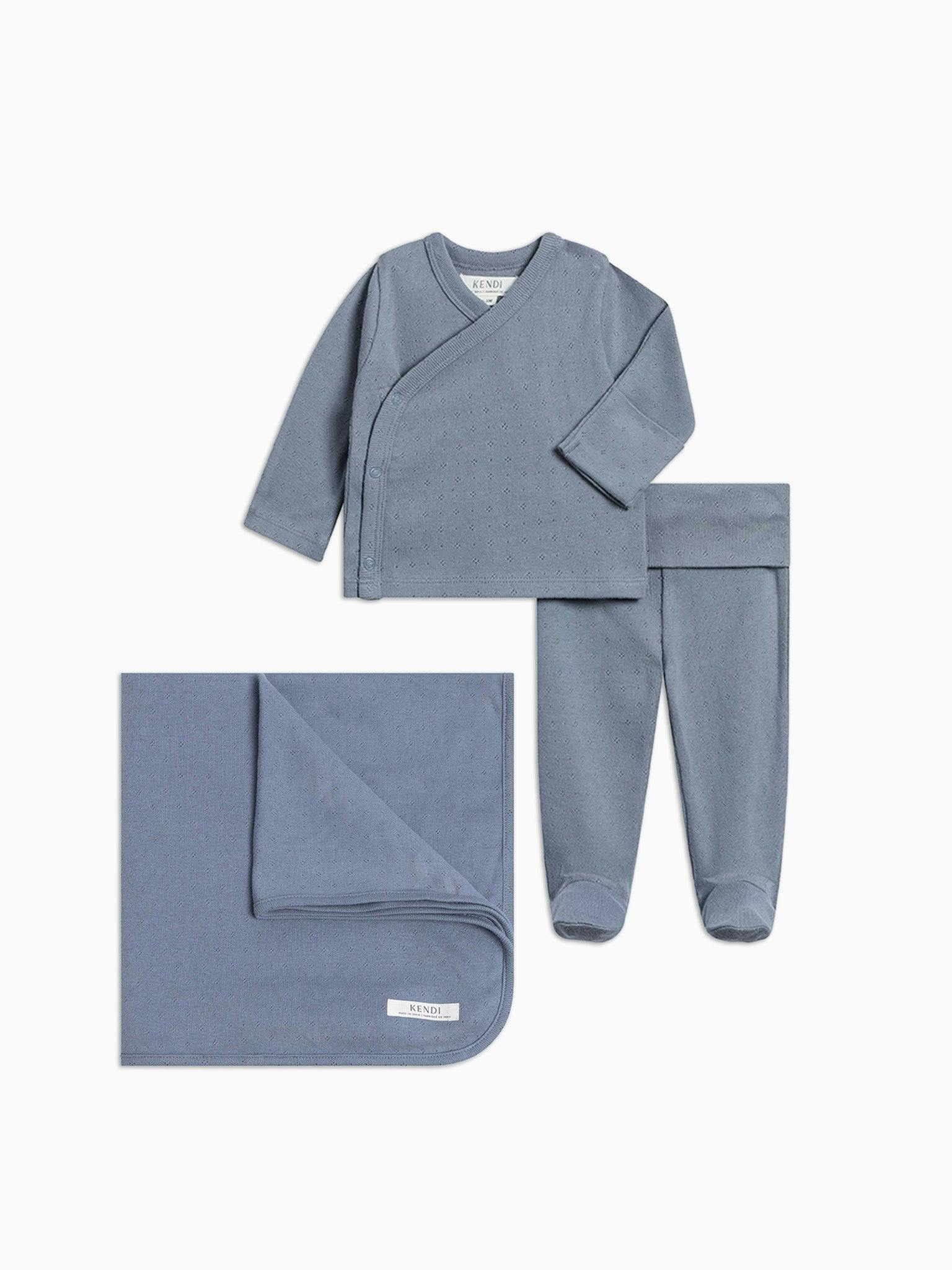 Organic Girls Winter Pointelle Swaddle Set