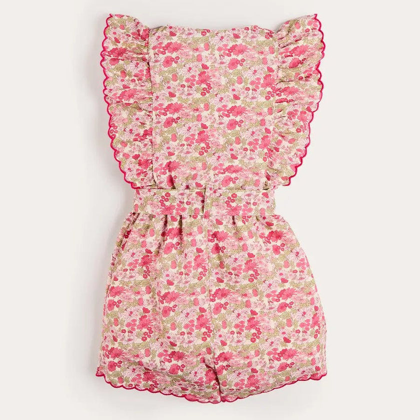 Margret Floral Ruffle Detail Playsuit in Pink (4-12yrs)