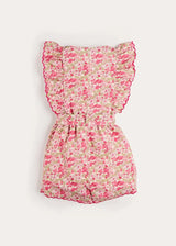 Margret Floral Ruffle Detail Playsuit in Pink (4-12yrs)