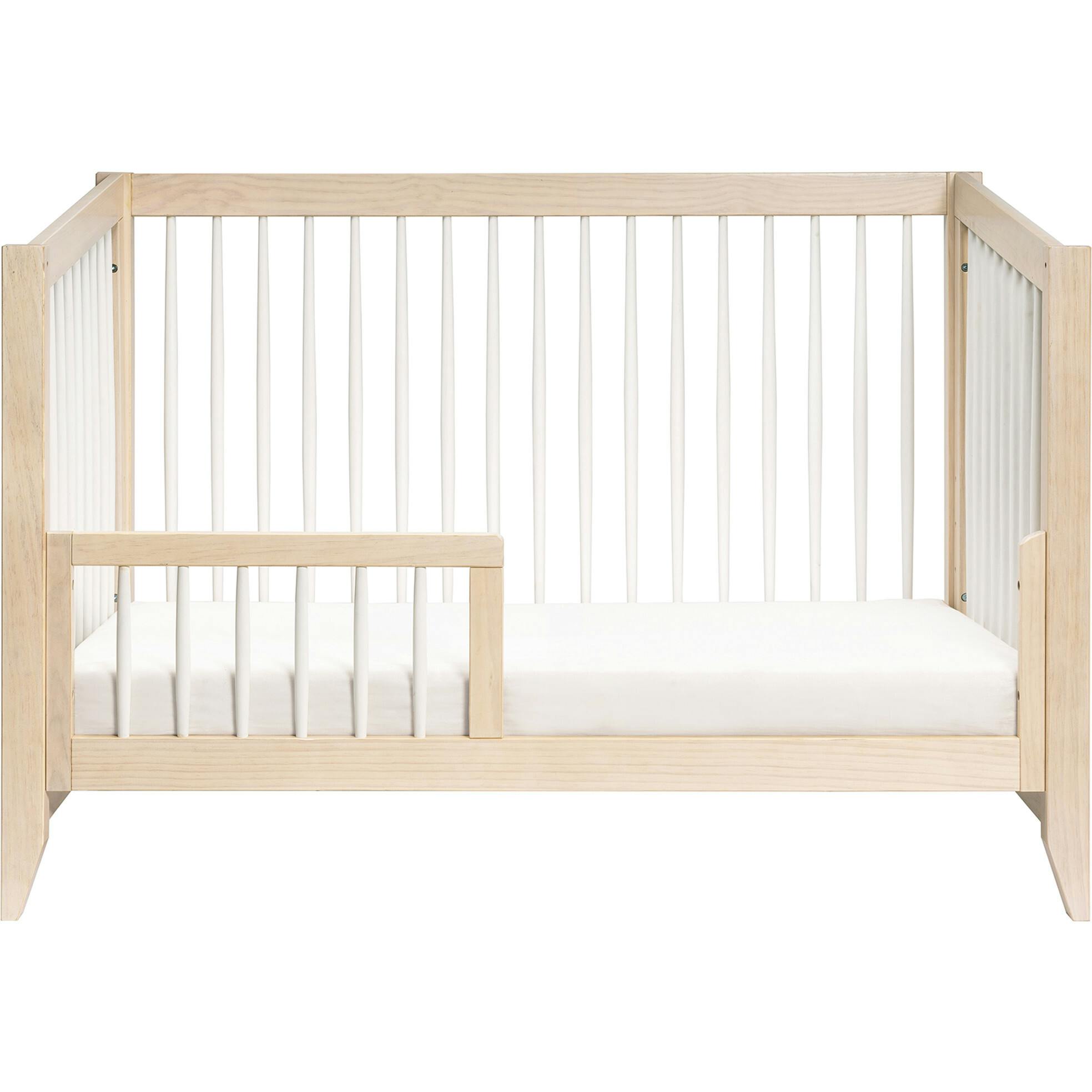 Sprout 4-in-1 Convertible Crib with Toddler Bed Conversion Kit in Washed Natural / White