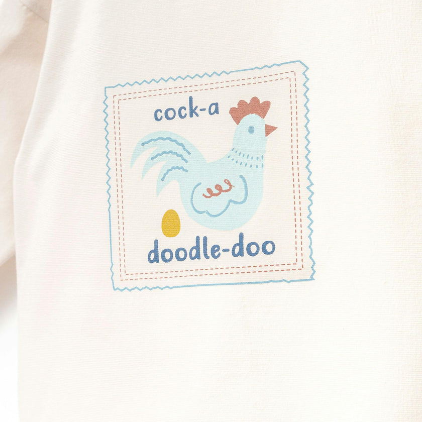 Beige Chicken Graphic Outfit