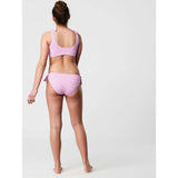 Raspberry Stripe Tie Crop Bikini