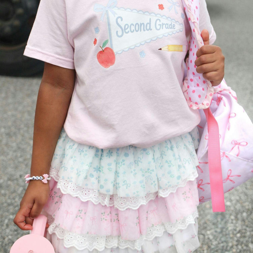 Second Grade Bow Pennant Short Sleeve T-Shirt