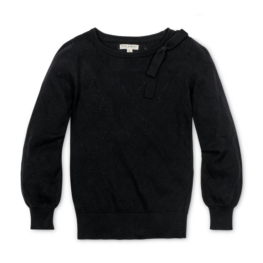 Organic Bow Detail Pointelle Sweater