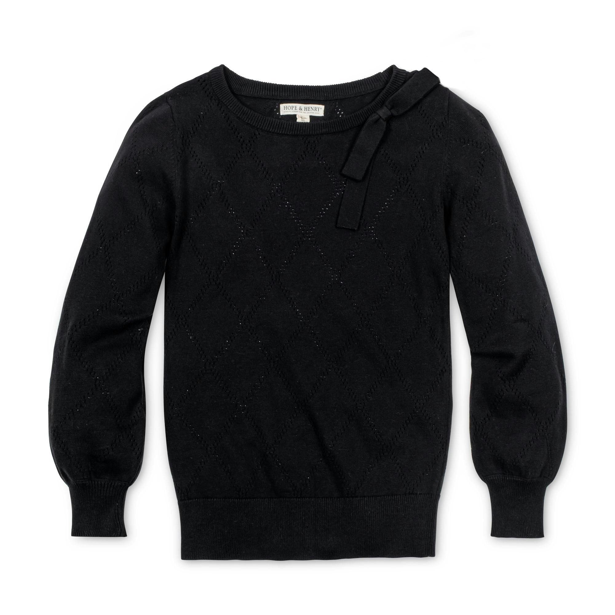 Organic Bow Detail Pointelle Sweater
