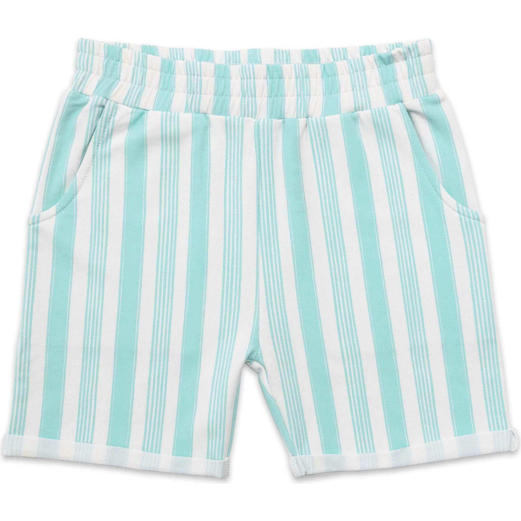 Blue Stripes Bamboo Terry Kids Daywear Shorts