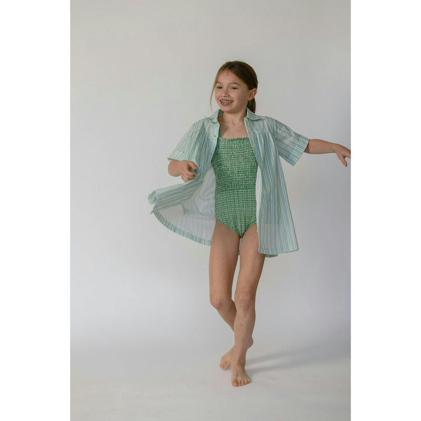 Girls Coverup in Stripe in Blue Jay
