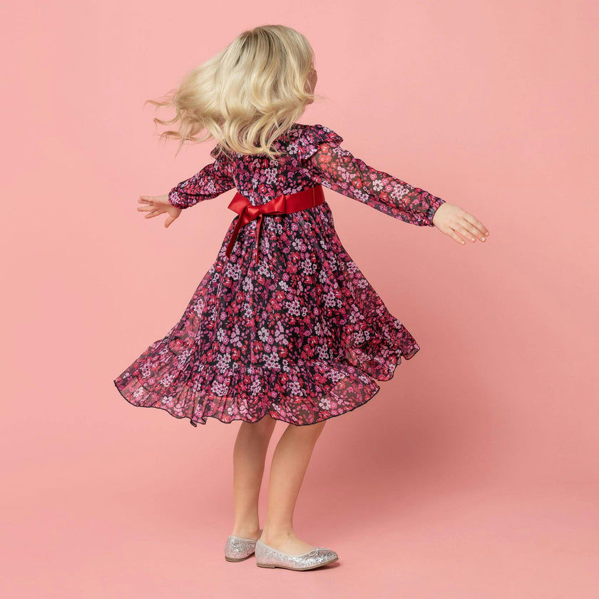 Chloe Winter Floral Party Dress