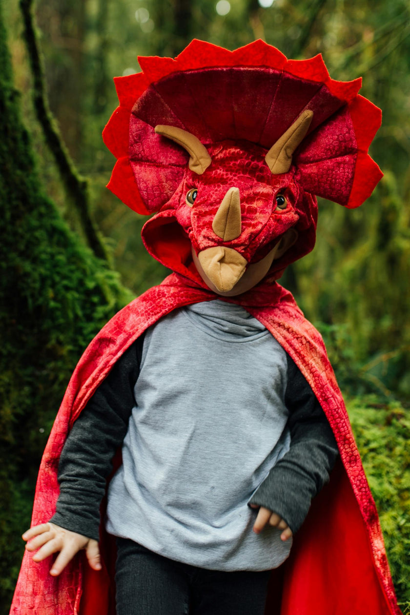 Triceratops Hooded Cape Size 4-5
