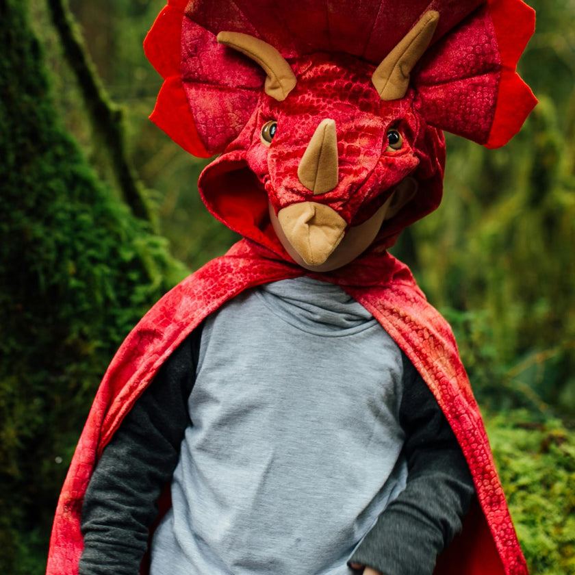 Triceratops Hooded Cape Size 4-5