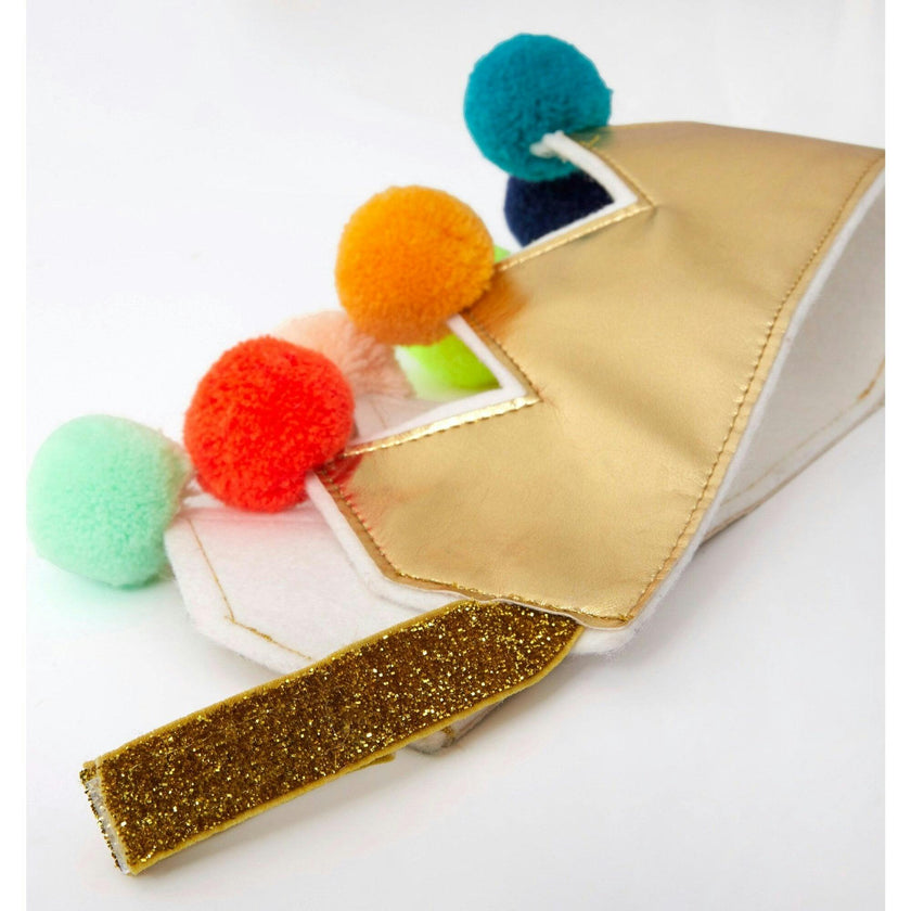 Gold Pompom Crown