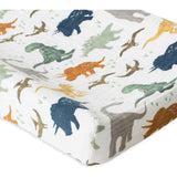 Cotton Muslin Changing Pad Cover - Dino Friends