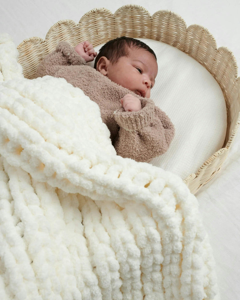 Hand-Knit Chenille Throw