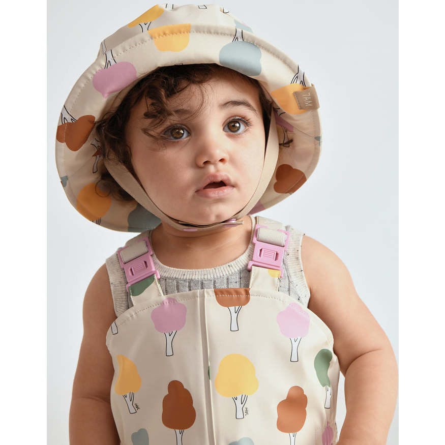 Tree Print Rain Suspender Pants