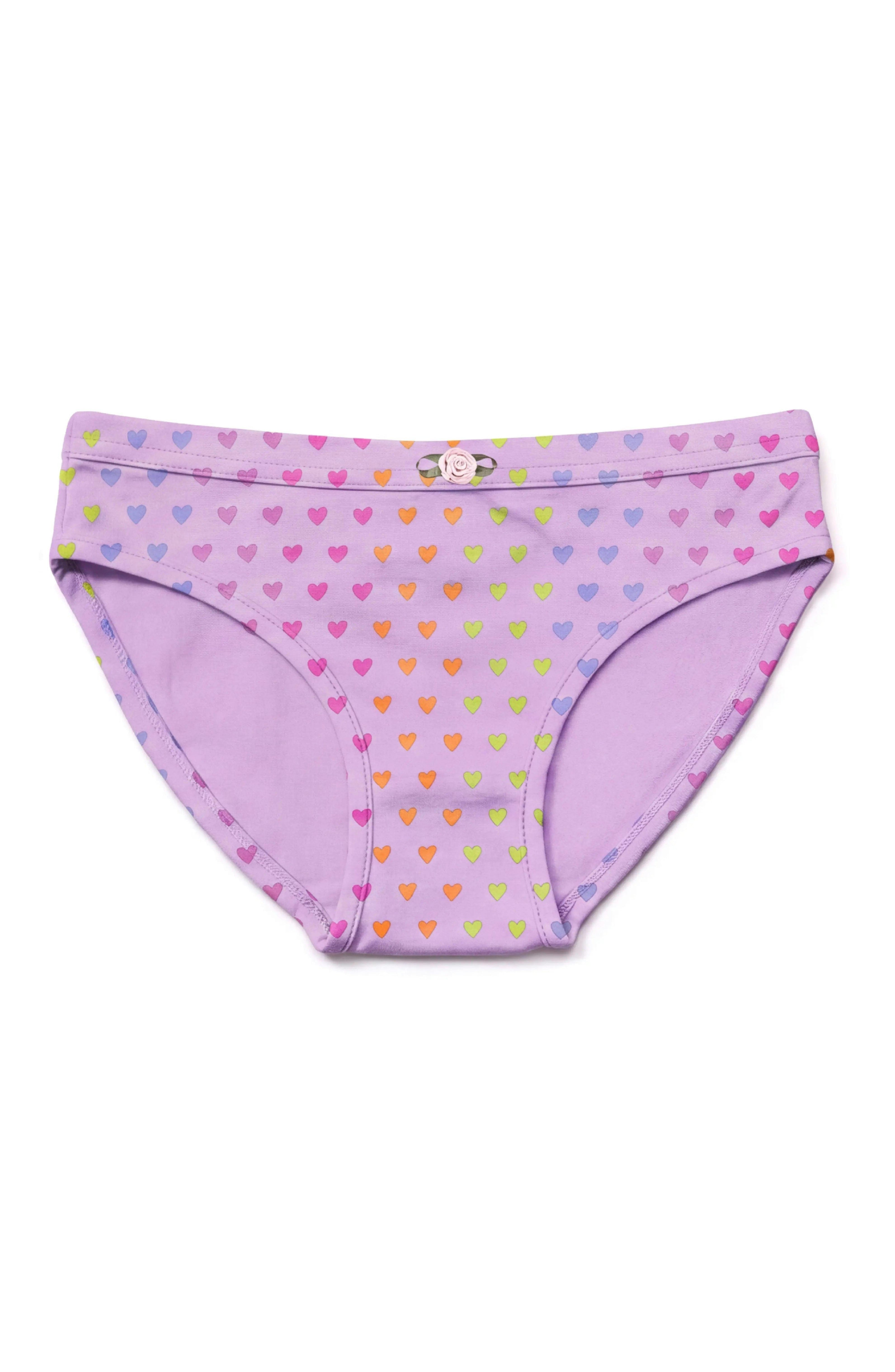 Girls Underwear 3 Piece Set - Orchid, Sweet Cherries & Shimmering Hearts