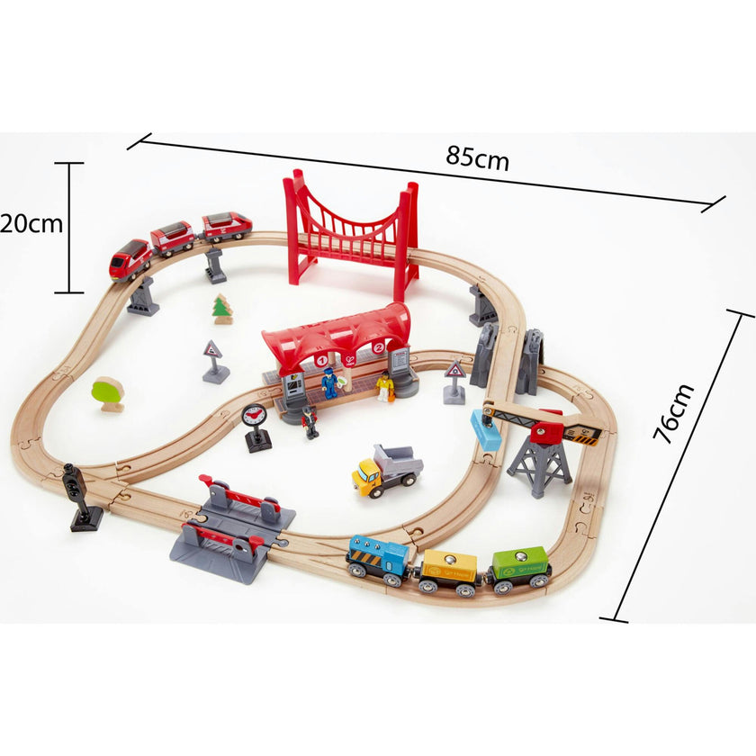 Wooden Busy City Train Set