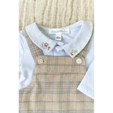 TARTINE ET CHOCOLAT Plaid Overalls Baby Set