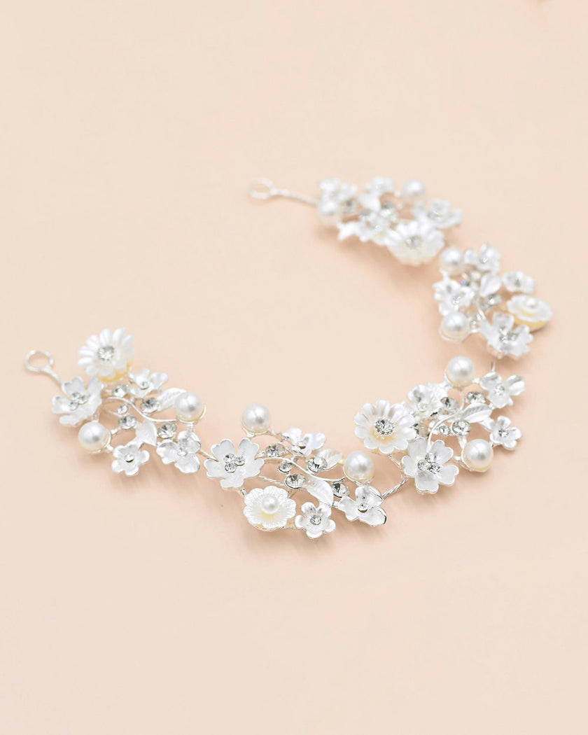 Crystal Garden Pearl Accent Hair Vine