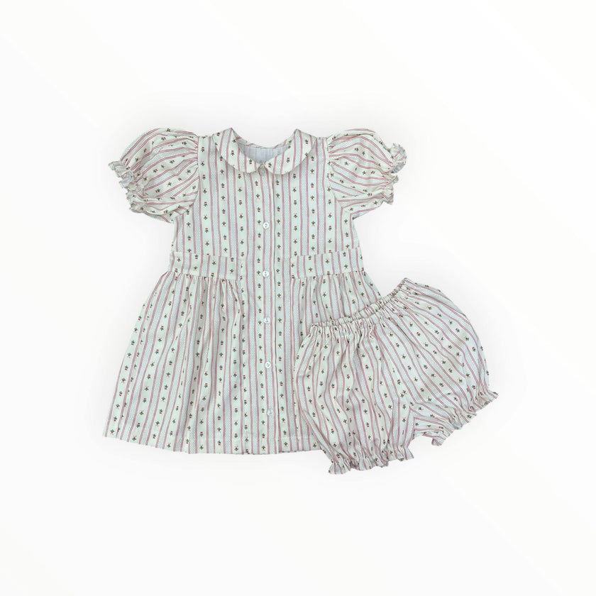 Charlotte Dress | Holiday Dot Stripe