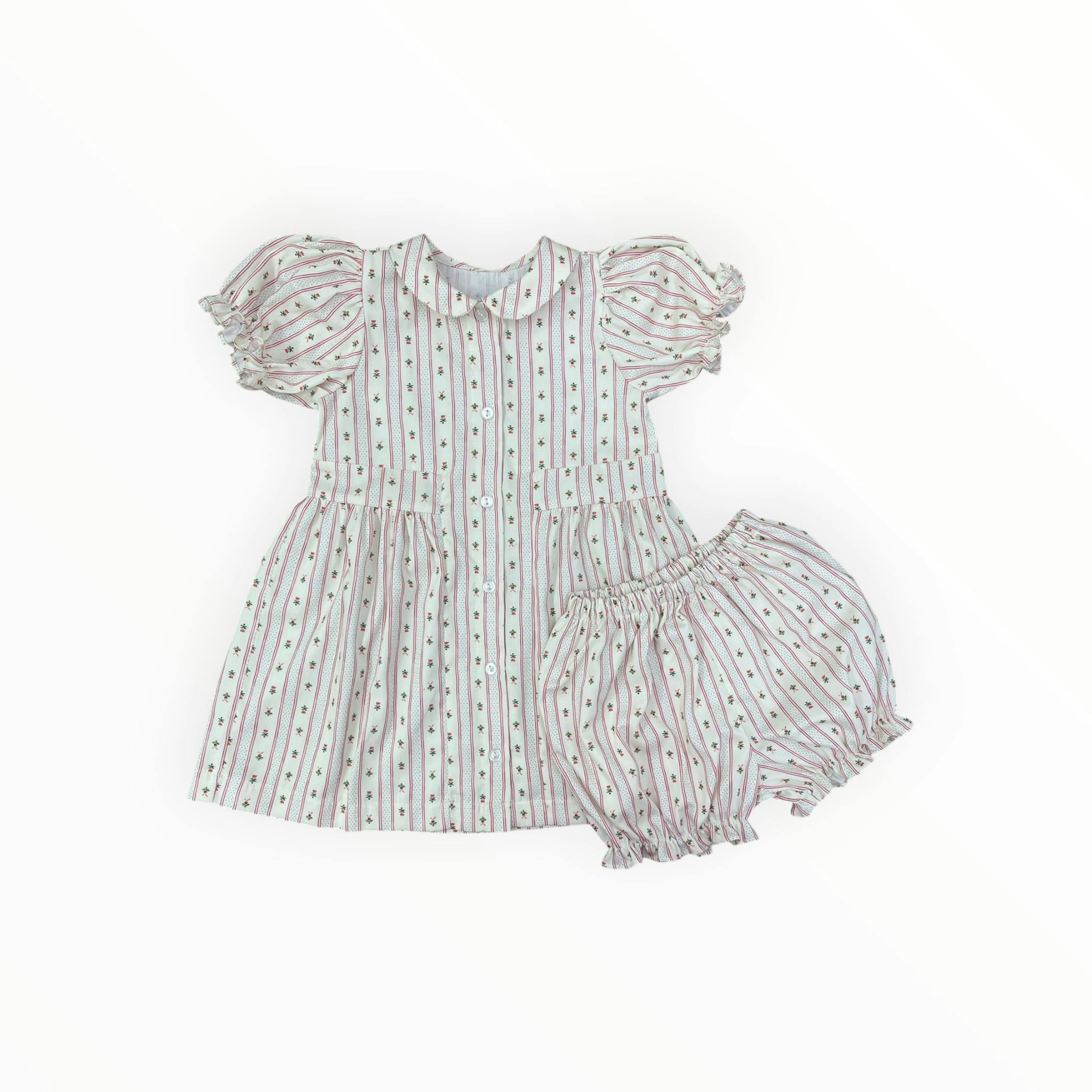 Charlotte Dress | Holiday Dot Stripe
