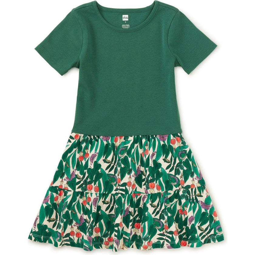 Tier Skirted Twirl Dress, Green