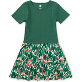 Tier Skirted Twirl Dress, Green