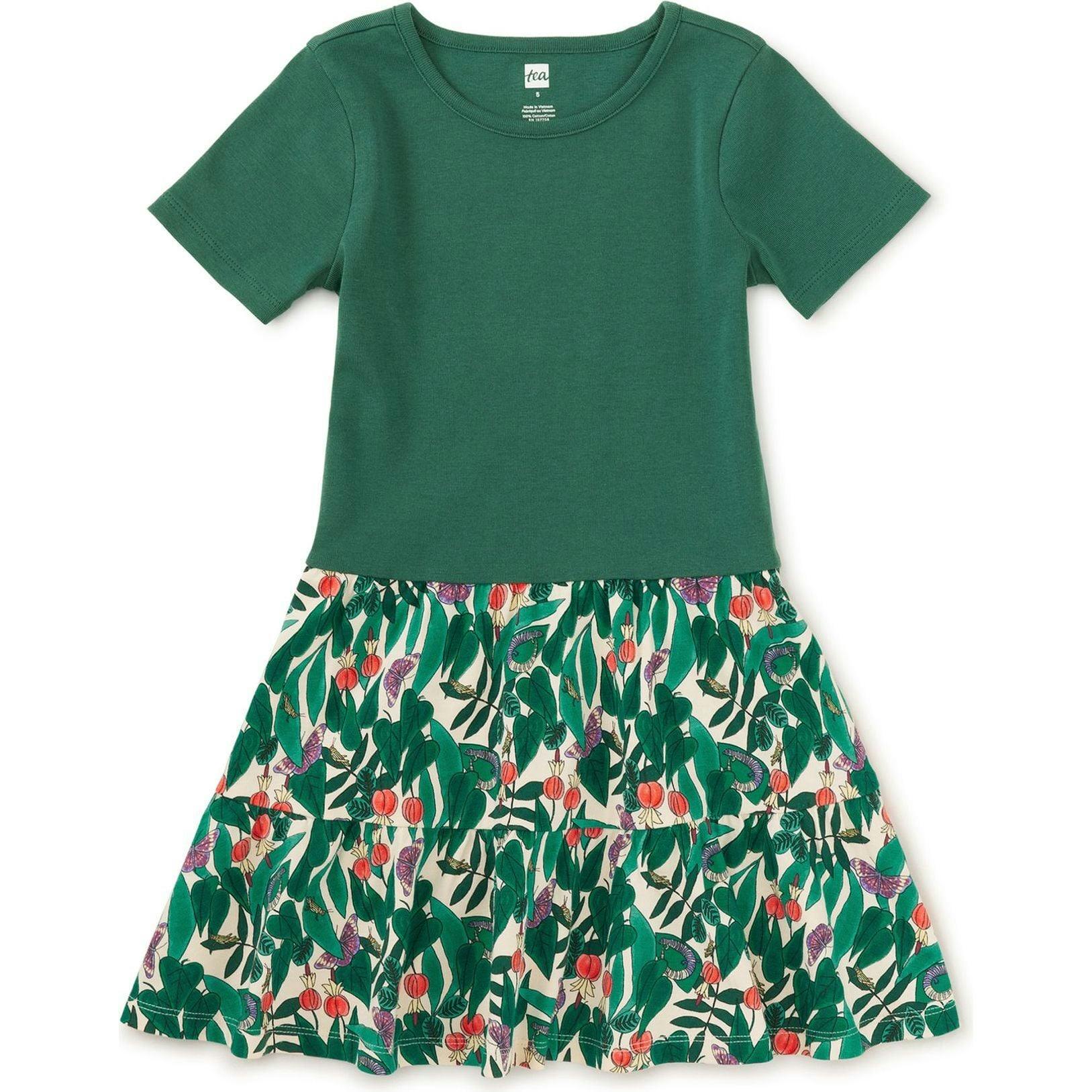 Tier Skirted Twirl Dress, Green
