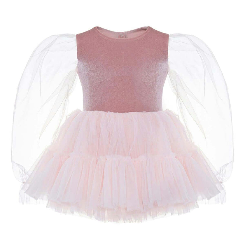 Pink Velvet Balloon Tutu Dress