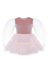 Pink Velvet Balloon Tutu Dress