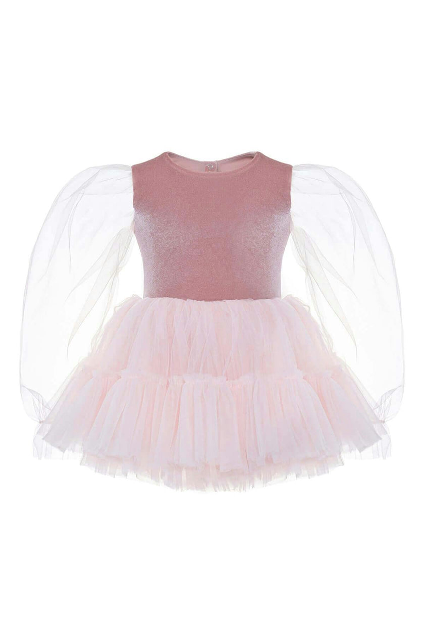 Pink Velvet Balloon Tutu Dress
