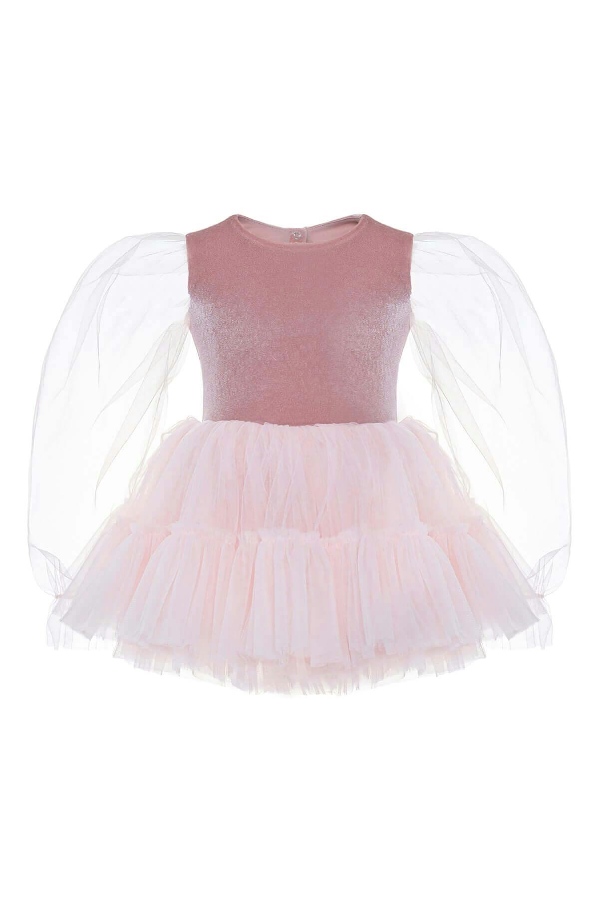 Pink Velvet Balloon Tutu Dress