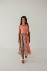 Girls Panel Maxi Skirt in Boho Floral