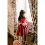 Angele Pink Corduroy Long Sleeve Smocked Dress