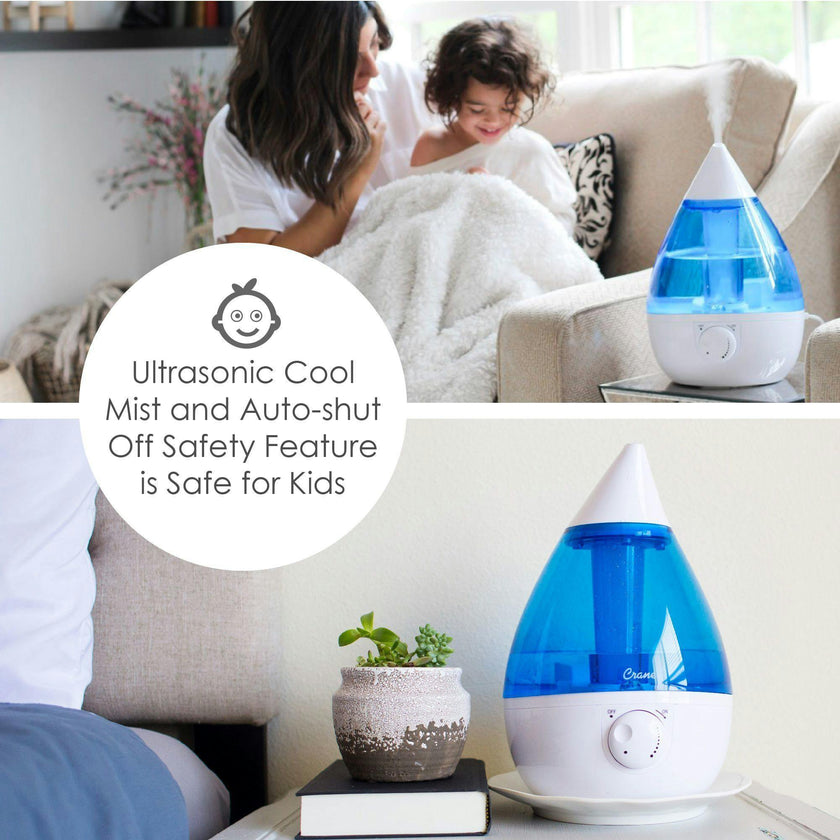Ultrasonic Cool Mist Drop Shape Humidifier