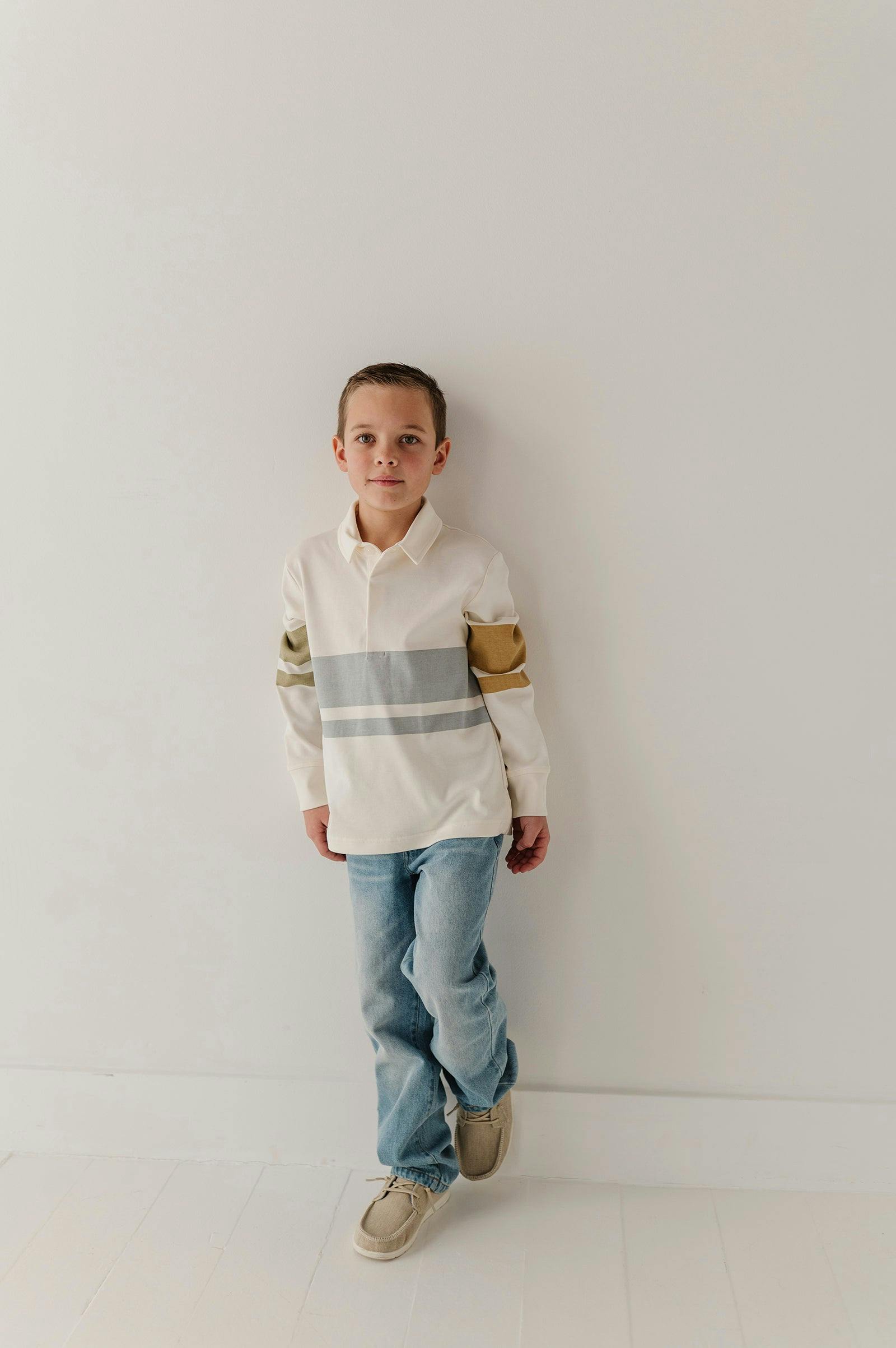 Boys Straight Denim Jeans in Light Blue Wash