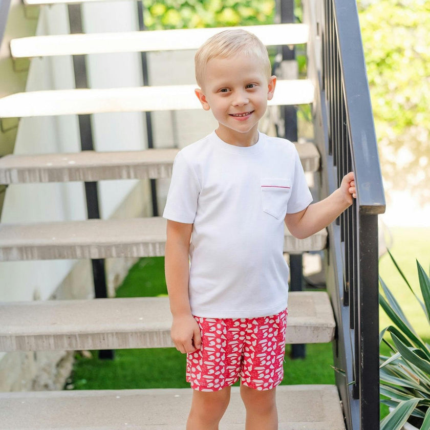 Walker Boys' Short Set - Pep Rally Red